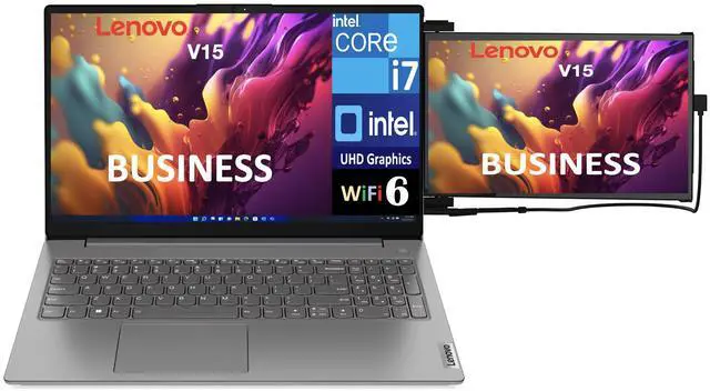 Alt view image 3 of 7 - Lenovo V15 Business Laptop 15.6" FHD Display (Intel i7-13620H, 40GB DDR4, 512GB M.2  PCIe SSD, Intel UHD, WiFi 6, Webcam, Bluetooth 5.2, Win 11 Home) w/Duex Max DS Monitor