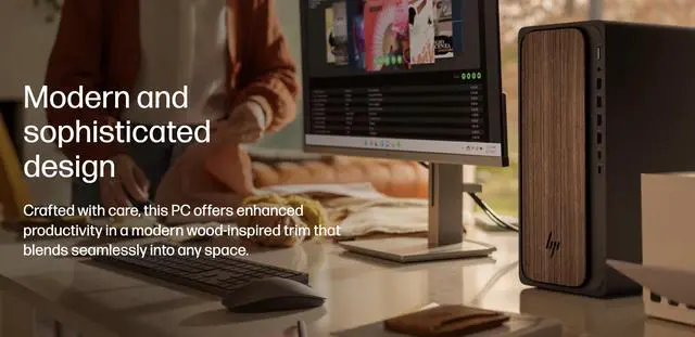 Alt view image 2 of 7 - HP OmniDesk AI Powered Desktop (Intel Ultra 7-265, 32GB DDR5, 1TB SSD, Intel Graphics, 280W PSU, WiFi 6, Bluetooth 5.4, RJ-45, 1 Display Port, HDMI, Win 11 Home)