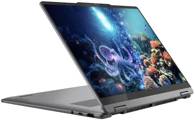 Alt view image 7 of 7 - Lenovo Yoga AI PC 2-in-1 Laptop 14.0" Touchscreen OLED WUXGA Display (Intel Ultra 7-256V, 16GB LPDDR5X, 1TB SSD, Backlit KB, Fingerprint, 2 Thunderbolt 4, WiFi 7, Webcam, Bluetooth 5.4, Win 11 Home)