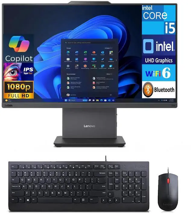 Alt view image 6 of 6 - Lenovo ThinkCentre Neo 50a Gen 5 Business All-in-One 23.8" IPS FHD Display (Intel i5-13420H, 16GB DDR5, 8TB PCIe SSD, Intel UHD, WiFi 6, Webcam, Bluetooth 5.2, Win 11 Pro) (Renewed)