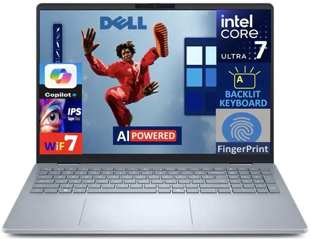 Main image of Dell 16 Plus AI Powered Laptop 16.0" IPS WQXGA Display (Intel Ultra 7-256V, 16GB LPDDR5X, 1TB SSD, Intel Arc, Backlit KB, Fingerprint, Thunderbolt 4, WiFi 7, Webcam, Bluetooth 5.4, Win 11 Home)
