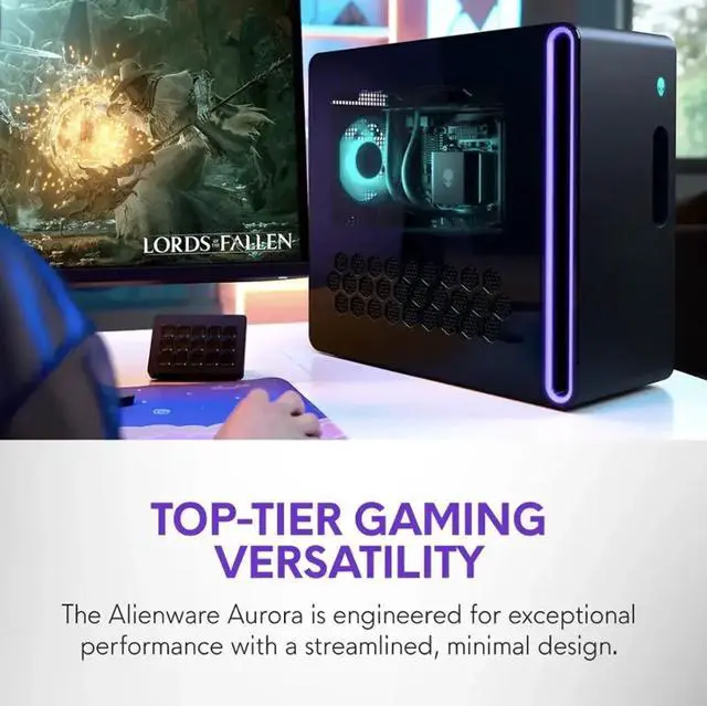 Alt view image 2 of 7 - Alienware Aurora AI Gaming Desktop PC (Intel Ultra 9-285, GeForce RTX 5070 12GB GDDR7, 64GB DDR5, 1TB PCIe SSD + 3TB HDD, 240mm AIO, 1000W PSU, WiFi 7, Bluetooth 5.4, RJ-45, Win 11 Pro)