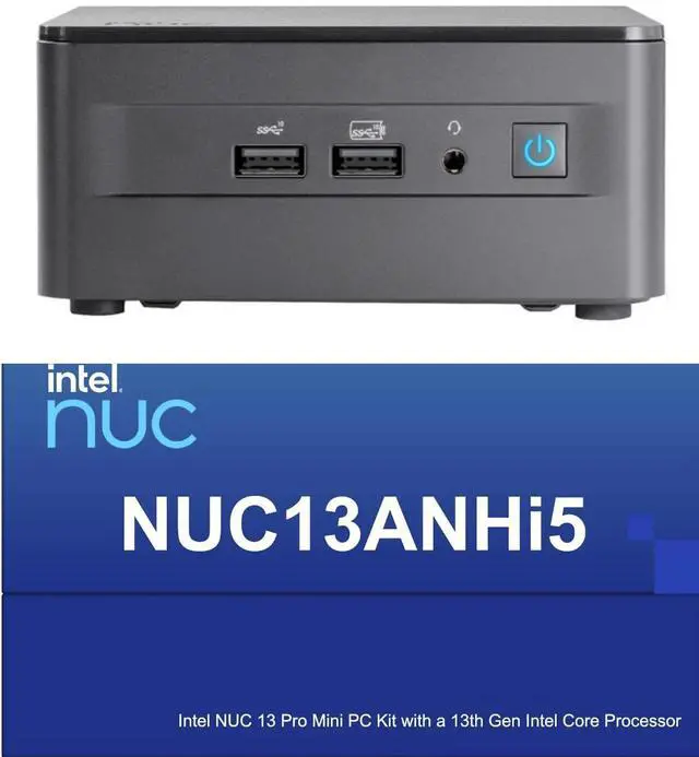 Alt view image 5 of 6 - Intel NUC Business Mini Desktop (Intel i5-1340P, Intel Iris Xe, 8GB DDR4, 512GB PCIe SSD, 2 Thunderbolt 4, WiFi 6E, Bluetooth 5.3, 120W PSU, RJ-45, 2 HDMI, Win 11 Home) (Renewed)