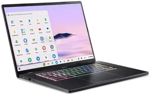 Alt view image 6 of 7 - Acer Chromebook Plus AI Gaming Laptop 16.0" 120Hz IPS WQXGA Display (Intel Core 5 120U, Intel Graphics, 8GB LPDDR4X, 256GB SSD, Backlit KB, WiFi 6E, Webcam, Bluetooth 5.3, Chrome OS)