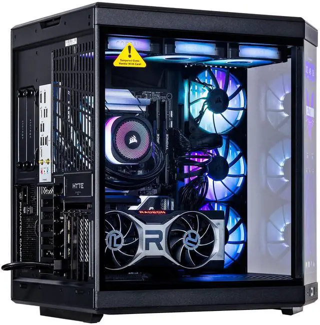 Alt view image 4 of 7 - Velztorm LCD Black Praetix Custom Built Gaming Desktop PC (Intel i9-14900K, AMD Radeon RX 9060 XT, 32GB DDR5, 2TB PCIe SSD, RGB Fans, 360mm AIO, 1000W PSU, WiFi 6E, Bluetooth 5.2, RJ-45, Win 11 Pro)