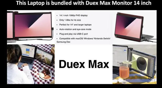 Alt view image 2 of 6 - HP 17 AI Powered Laptop 17.3" Touchscreen HD+ Display (Intel Ultra 7-255U, 64GB DDR5, 1TB PCIe SSD, Intel Graphics, Backlit KB, WiFi 6, Webcam, Bluetooth 5.2, Win 11 Pro) w/Duex Max DS Monitor