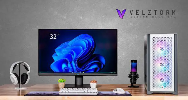 Alt view image 2 of 7 - Velztorm iCUE Certified Argentux Custom Built Gaming Desktop PC (Intel i7-11700K, AMD Radeon RX 9060 XT, 32GB DDR4, 2TB PCIe SSD, RGB Fans, 240mm AIO, 750W PSU, WiFi 6, Bluetooth 5.1, Win 11 Pro)