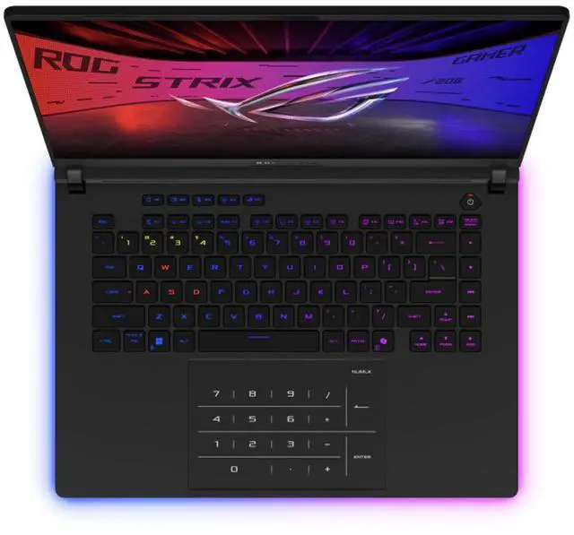 Alt view image 3 of 6 - ASUS ROG Strix AI Gaming Laptop 16.0" 240Hz Mini LED WQXGA Display (Intel Ultra 9- 275HX, GeForce RTX 5080 16GB, 32GB DDR5, 2TB SSD, RGB KB, 2 Thunderbolt 5, WiFi 7, Webcam, Bluetooth 5.4, Win 11 Pro)