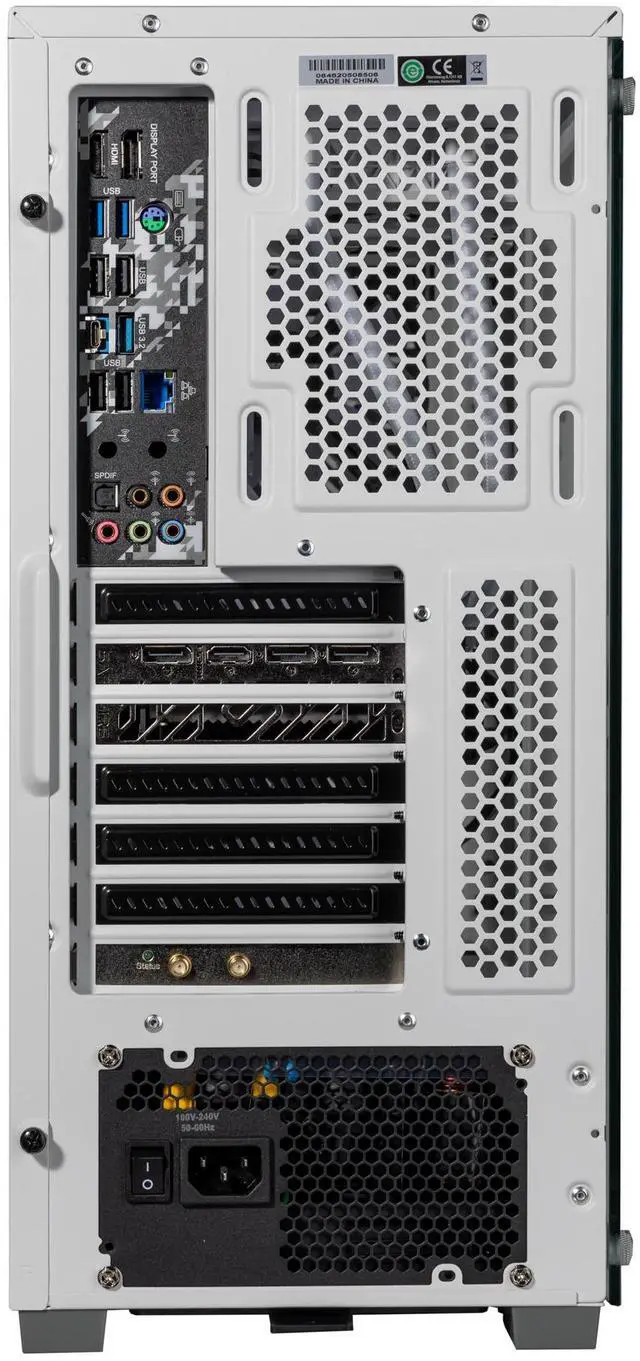Alt view image 6 of 6 - Velztorm White Ferrux Gaming Desktop PC (AMD Ryzen 9 - 5900X, AMD Radeon RX 9060 XT, 32GB DDR4, 2TB PCIe SSD, 240mm AIO, 750W PSU, RJ-45, 1 Display Port, HDMI, Win 11 Pro)
