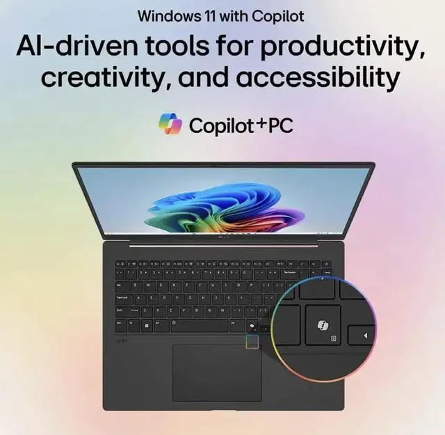 Alt view image 7 of 7 - LG gram AI Powered Laptop 17.0" Touchscreen IPS WQXGA Display (Intel Ultra 9-288V, 32GB LPDDR5X, 1TB SSD, Intel Arc 140V, Backlit KB, Fingerprint, 2 Thunderbolt 4, WiFi 7, Webcam, Win 11 Home)