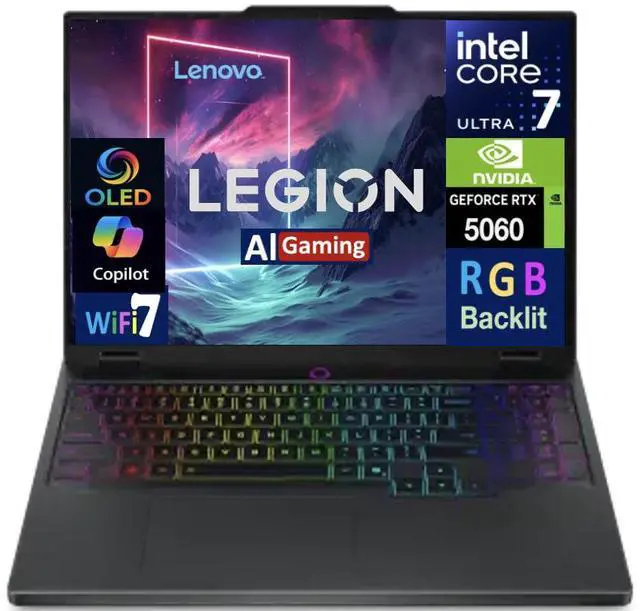Main image of Lenovo Legion 5i AI Gaming Laptop 15.1" OLED WQXGA Display (Intel Core Ultra 7 255HX, 16GB DDR5, 512GB SSD, NVIDIA GeForce RTX 5060, RGB KB, Thunderbolt 4, WiFi 7, Webcam, Bluetooth 5.4, Win 11 Home)