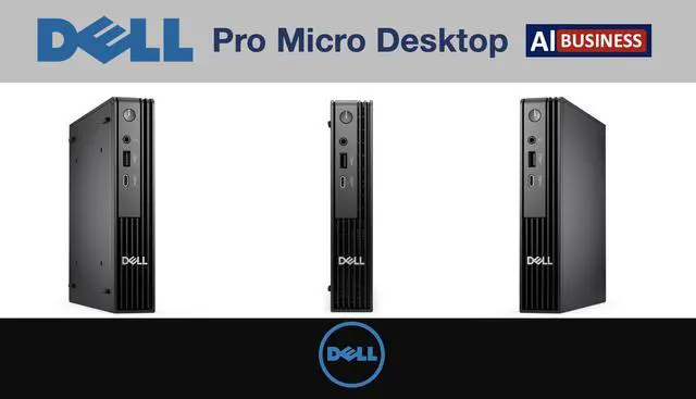 Alt view image 6 of 6 - Dell Pro Micro AI Business Mini Desktop (Intel Ultra 5-235T, Intel Graphics, 64GB DDR5, 8TB PCIe SSD, WiFi 6E, Bluetooth 5.3, 90W PSU, RJ-45, 1 Display Port, 1 x HDMI 2.1, Win 11 Pro)