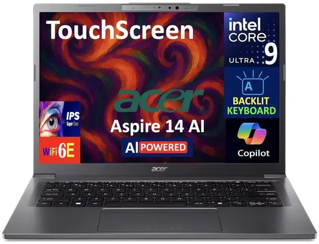 Main image of Acer Aspire Creator Laptop 14.0" Touchscreen IPS WUXGA Display (Intel Ultra 9-288V, 32GB LPDDR5X, 4TB PCIe SSD, Intel Arc 140V, Backlit KB, 2 Thunderbolt 4, WiFi 6E, Webcam, Bluetooth 5.3, Win 11 Pro)