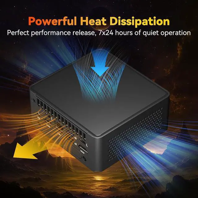 Alt view image 2 of 6 - ASUS NUC AI Powered Mini Desktop (Intel Ultra 7- 165H, No OS, 8GB DDR5, 1TB PCIe SSD, 2 Thunderbolt 4, WiFi 6E, Bluetooth 5.3, 120W PSU, RJ-45, 2 x HDMI 2.1, Win 11 Pro)
