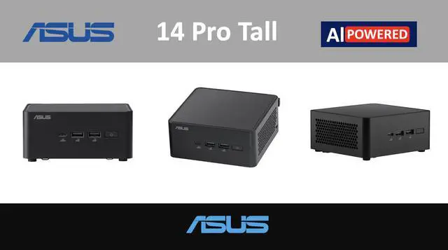Alt view image 7 of 7 - ASUS NUC AI Powered Mini Desktop (Intel Ultra 5-135H, No OS, 8GB DDR5, 1TB PCIe SSD, 2 Thunderbolt 4, WiFi 6E, Bluetooth 5.3, 120W PSU, RJ-45, 2 HDMI, Win 11 Pro)