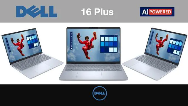 Alt view image 2 of 7 - Dell 16 Plus AI Powered Laptop 16.0" Touchscreen IPS WUXGA Display (Intel Ultra 9-288V, 32GB LPDDR5X, 4TB PCIe SSD, Intel Arc, Backlit KB, Fingerprint, Thunderbolt 4, WiFi 7, Webcam, Win 11 Pro)