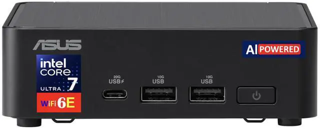 Main image of ASUS NUC AI Powered Mini Desktop (Intel Ultra 7- 165H, , 64GB DDR5, 512GB PCIe SSD, 2 Thunderbolt 4, WiFi 6E, Bluetooth 5.3, 120W PSU, RJ-45, 2 x HDMI 2.1, Win 11 Pro)