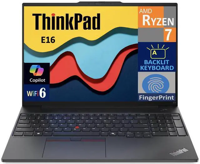 Main image of Lenovo ThinkPad Business Laptop 16.0" IPS WUXGA Display (AMD Ryzen 7 7735U, 64GB DDR5, 8TB PCIe SSD, Integrated GPU, Backlit KB, Fingerprint, Thunderbolt 4, WiFi 6, Webcam, Bluetooth 5.3, Win 11 Pro)