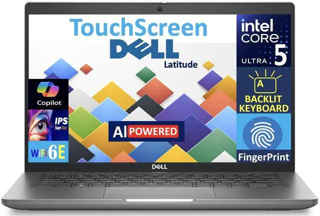 Main image of Dell Latitude 5450 AI Powered Laptop 14.0" Touchscreen IPS FHD Display (Intel Ultra 5-135U, 64GB DDR5, 512GB M.2  PCIe SSD, Intel Graphics, Backlit KB, Fingerprint, 2 Thunderbolt 4, Win 11 Pro)