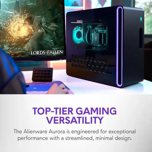 Alt view image 2 of 7 - Alienware Aurora AI Gaming Desktop PC (Intel Ultra 7 265F, GeForce RTX 5060 Ti 8GB GDDR7, 64GB DDR5, 512GB PCIe SSD + 2TB HDD, RGB Fans, 240mm AIO, 500W PSU, WiFi 7, Bluetooth 5.4, RJ-45, Win 11 Home)