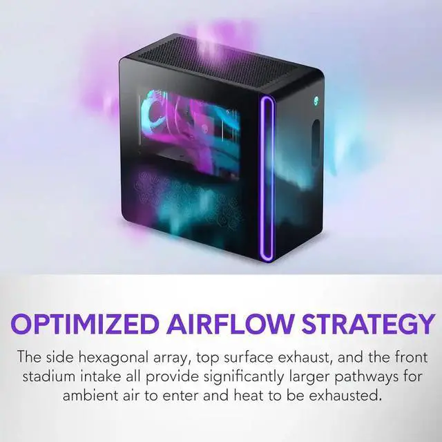Alt view image 6 of 7 - Alienware Aurora AI Gaming Desktop PC (Intel Ultra 7 265F, GeForce RTX 5060 Ti 8GB GDDR7, 64GB DDR5, 512GB PCIe SSD + 2TB HDD, RGB Fans, 240mm AIO, 500W PSU, WiFi 7, Bluetooth 5.4, RJ-45, Win 11 Home)
