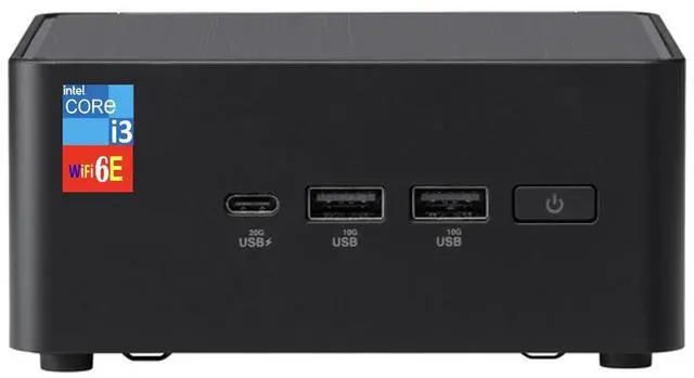 Main image of ASUS NUC 14 Pro Mini Desktop (Intel Core 3 100U, Intel Graphics Shared, 16GB DDR5, 256GB PCIe SSD + 2TB HDD, 2 Thunderbolt 4, WiFi 6E, Bluetooth 5.3, 90W PSU, RJ-45, 2 HDMI, Win 11 Pro)