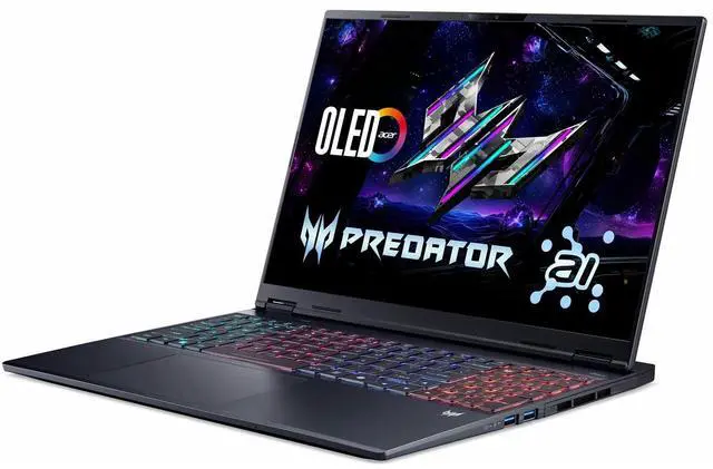 Alt view image 3 of 5 - Acer Predator Helios Neo 16S AI AI Gaming Laptop 16.0" WQXGA (Intel Ultra 9- 275HX, NVIDIA GeForce RTX 5070 Ti 12GB, 32GB DDR5, 2TB PCIe SSD, Win 11 Home)
