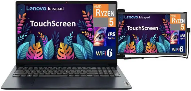 Alt view image 3 of 7 - Lenovo Ideapad Everyday Value Laptop 15.6" Touchscreen IPS FHD Display (Intel i5-1334U, 40GB DDR4, 512GB M.2  PCIe SSD, Intel Iris Xe, WiFi 6, Webcam, Bluetooth 5.2, Win 11 Pro) w/Duex Max DS Monitor