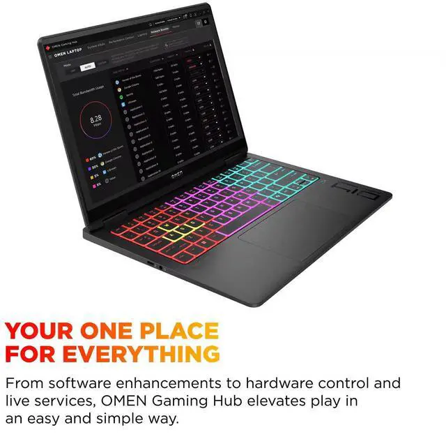 Alt view image 3 of 6 - HP OMEN Transcend 14 AI Gaming Laptop 14.0" 2.8K (Intel Ultra 9-285H, GeForce RTX 5070 8GB, 32GB LPDDR5X, 1TB SSD, Win 11 Home)