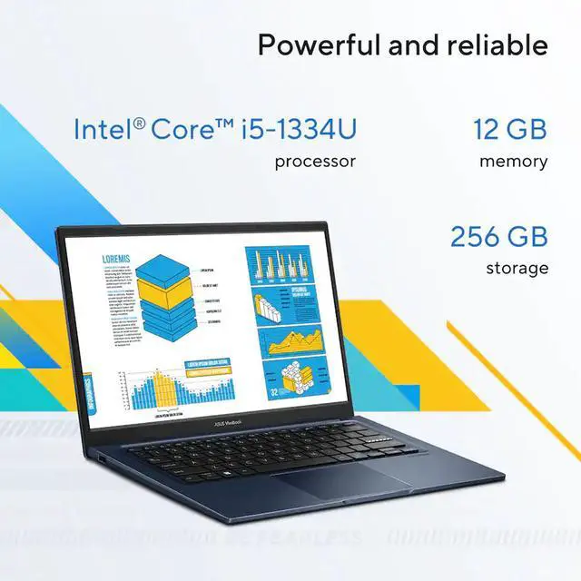 Alt view image 3 of 7 - ASUS Vivobook 14 Business Laptop 14.0" IPS FHD Display (Intel i5-1334U, 24GB DDR4, 512GB PCIe SSD, Intel Iris Xe, WiFi 5, Webcam, Bluetooth 5.1, Win 11 Pro)