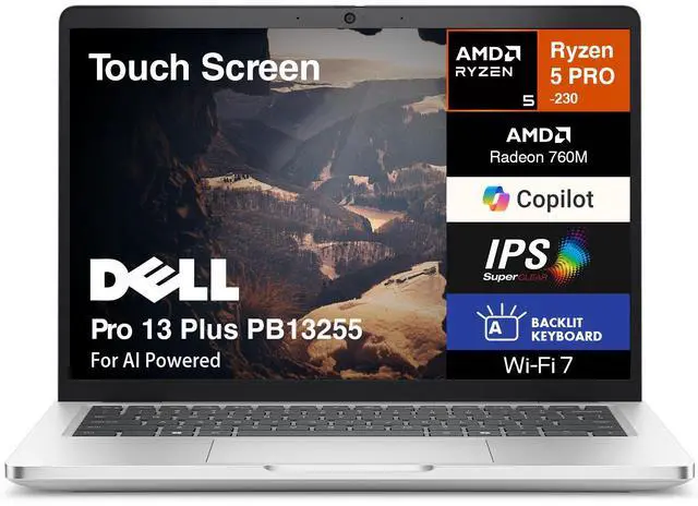 Main image of Dell Pro 13 Plus PB13255 AI Powered 2-in-1 Laptop 13.3" WUXGA (AMD Ryzen 5 PRO 230, 32GB LPDDR5X, 512GB SSD, Win 11 Pro)