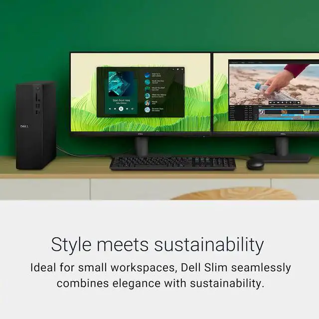 Alt view image 5 of 7 - Dell Slim ECS1250 AI Powered Desktop (Intel Ultra 7-265, 64GB DDR5, 2TB PCIe SSD, Intel Graphics, 180W PSU, WiFi 6, Bluetooth 5.2, RJ-45, 1 Display Port, HDMI, Win 11 Home)