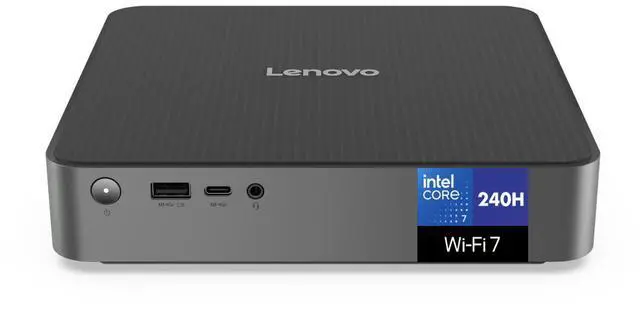 Main image of Lenovo IdeaCentre Business Mini Desktop (similar to Nuc) (13th Gen Intel Core 7 240H, 32GB DDR5, 4TB PCIe PCIe SSD, Thunderbolt 4, WiFi 7, Bluetooth 5.4, RJ-45, HDMI, Win 11 Home) Luna Grey