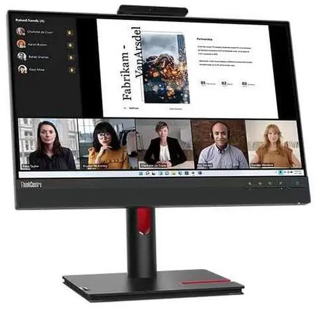 Alt view image 2 of 6 - Lenovo ThinkVision TIO22 22" FHD IPS Monitor with 4ms Response Time, Anti-Glare, VESA Mount (100 x 100mm), Displayport, HDMI & Dockztorm USB Port Expander, Black Color (12N8GAR1UZ) 2 Pack