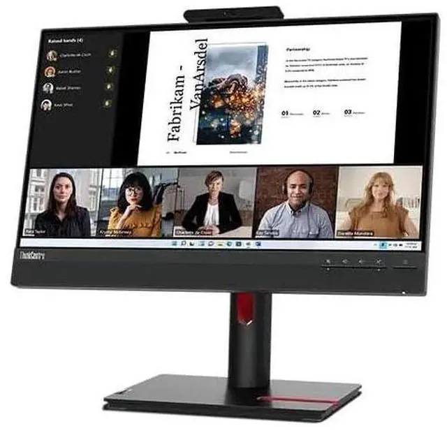 Alt view image 3 of 6 - Lenovo ThinkVision TIO22 22" FHD IPS Monitor with 4ms Response Time, Anti-Glare, VESA Mount (100 x 100mm), Displayport, HDMI & Dockztorm USB Port Expander, Black Color (12N8GAR1UZ) 2 Pack
