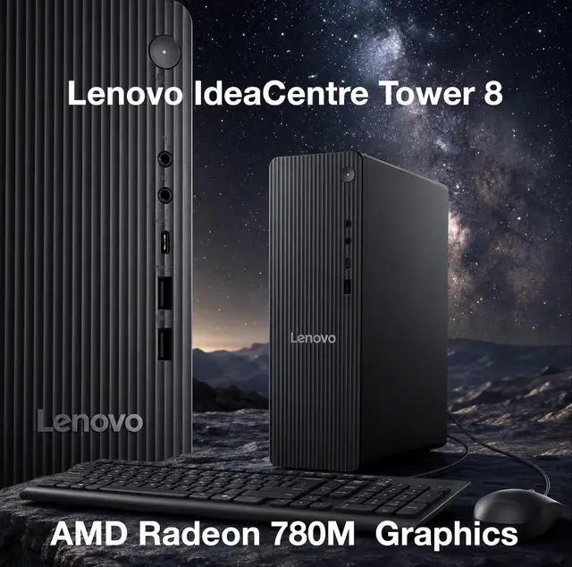 Alt view image 4 of 7 - Lenovo IdeaCentre Tower 8 HIGH PERFORMANCE Desktop (AMD Ryzen 7 250, 16GB DDR5, 1TB SSD, AMD Radeon 780M, 260W PSU, WiFi 6, Bluetooth 5.3, RJ-45, 1 Display Port, Win 11 Home) w/DKZ USB Port Expander