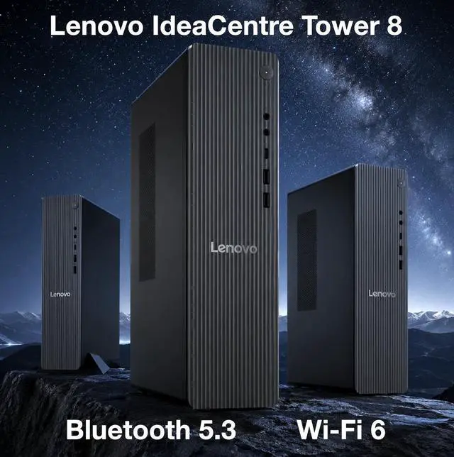 Alt view image 5 of 7 - Lenovo IdeaCentre Tower 8 HIGH PERFORMANCE Desktop (AMD Ryzen 7 250, 16GB DDR5, 1TB SSD, AMD Radeon 780M, 260W PSU, WiFi 6, Bluetooth 5.3, RJ-45, 1 Display Port, Win 11 Home) w/DKZ USB Port Expander