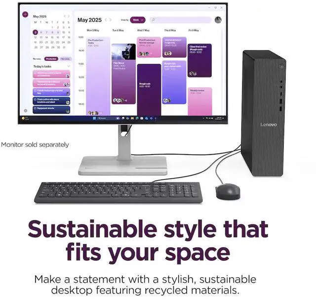 Alt view image 7 of 7 - Lenovo IdeaCentre Tower 8 HIGH PERFORMANCE Desktop (AMD Ryzen 7 250, 16GB DDR5, 1TB SSD, AMD Radeon 780M, 260W PSU, WiFi 6, Bluetooth 5.3, RJ-45, 1 Display Port, Win 11 Home) w/DKZ USB Port Expander