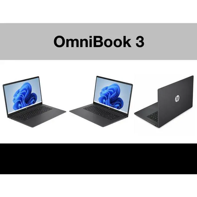 Alt view image 2 of 7 - HP OmniBook 3 Copilot + Laptop 17.3" IPS FHD Display (Intel Ultra 7-255U, 64GB DDR5, 2TB PCIe SSD, Intel Graphics, Backlit KB, WiFi 7, Webcam, Bluetooth 5.4, Win 11 Pro) w/Dockztorm Wireless Mouse