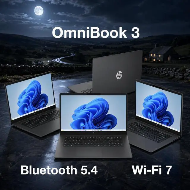 Alt view image 5 of 7 - HP OmniBook 3 Copilot + Laptop 17.3" IPS FHD Display (Intel Ultra 7-255U, 64GB DDR5, 2TB PCIe SSD, Intel Graphics, Backlit KB, WiFi 7, Webcam, Bluetooth 5.4, Win 11 Pro) w/Dockztorm Wireless Mouse