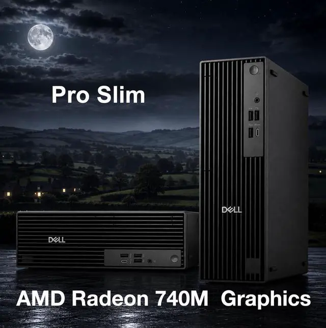 Alt view image 4 of 7 - Dell Pro Slim QCS1255 AI Business Desktop (AMD Ryzen 5 8500G, 16GB DDR5, 512GB SSD, AMD Radeon 740M, 180W PSU, RJ-45, 1 Display Port, HDMI, Win 11 Pro) w/DKZ USB Port Expander