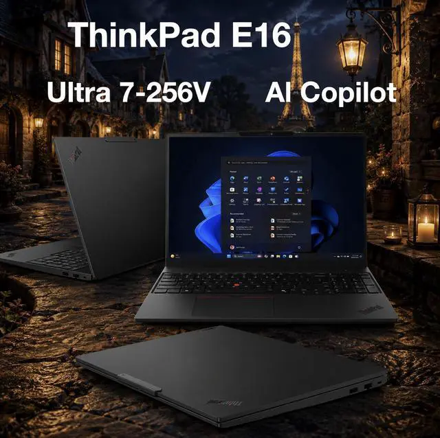Alt view image 3 of 7 - Lenovo ThinkPad E16 Business Laptop 16.0" IPS WUXGA Display (Intel Ultra 7-256V, 16GB LPDDR5X, 2TB PCIe SSD, Intel Arc 140V, Backlit KB, Fingerprint, Win 11 Pro) w/Dockztorm Wireless Mouse