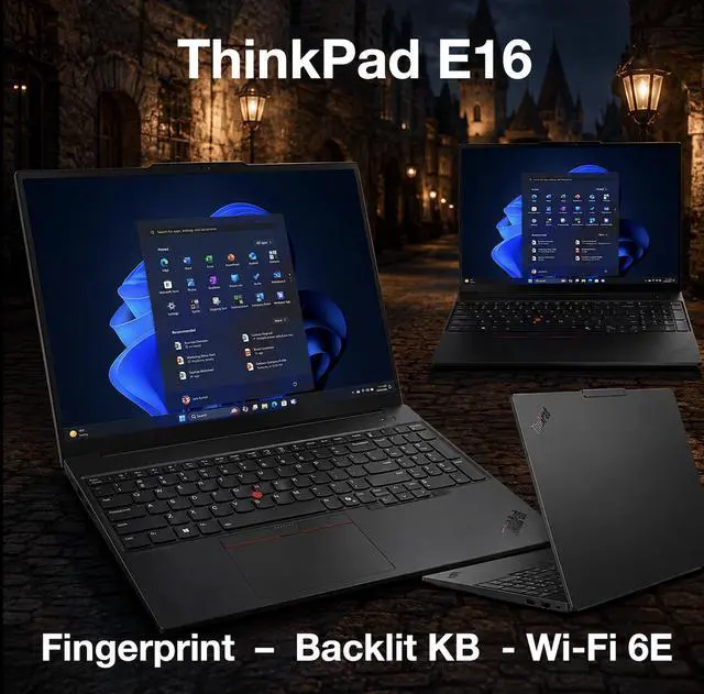 Alt view image 5 of 7 - Lenovo ThinkPad E16 Business Laptop 16.0" IPS WUXGA Display (Intel Ultra 7-256V, 16GB LPDDR5X, 2TB PCIe SSD, Intel Arc 140V, Backlit KB, Fingerprint, Win 11 Pro) w/Dockztorm Wireless Mouse