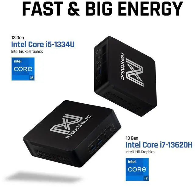 Alt view image 2 of 7 - NextNuc intel 13Pro Business Mini Desktop (Intel i7-13620H, Intel UHD, DDR4, WiFi 6, Bluetooth 5.2, 120W PSU, RJ-45, 2 HDMI, No OS) (Renewed)