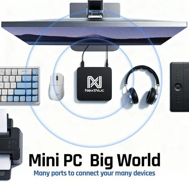 Alt view image 4 of 7 - NextNuc intel 13Pro Business Mini Desktop (Intel i7-13620H, Intel UHD, DDR4, WiFi 6, Bluetooth 5.2, 120W PSU, RJ-45, 2 HDMI, No OS) (Renewed)