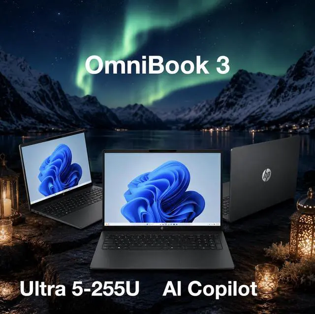 Alt view image 3 of 6 - HP OmniBook 3 ULTRA THIN & LIGHT Laptop 16.0" Touchscreen IPS WUXGA Display (Intel Ultra 5-225U, 32GB DDR5, 2TB PCIe SSD, Intel Graphics, WiFi 7, Webcam, Win 11 Pro) w/Dockztorm Wireless Mouse