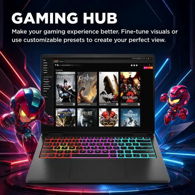 Alt view image 3 of 5 - HP OMEN Transcend AI Gaming Laptop 14.0" 120Hz OLED 2.8K Display (Intel Ultra 9-285H, NVIDIA GeForce RTX 5070 8GB, 32GB LPDDR5X, 2TB PCIe SSD, RGB KB, Win 11 Pro) w/Dockztorm Wireless Mouse