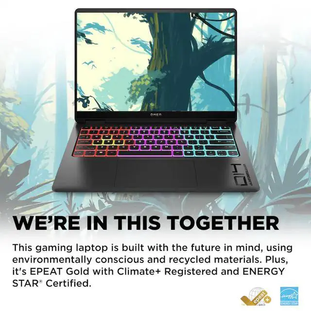 Alt view image 4 of 5 - HP OMEN Transcend AI Gaming Laptop 14.0" 120Hz OLED 2.8K Display (Intel Ultra 9-285H, NVIDIA GeForce RTX 5070 8GB, 32GB LPDDR5X, 2TB PCIe SSD, RGB KB, Win 11 Pro) w/Dockztorm Wireless Mouse