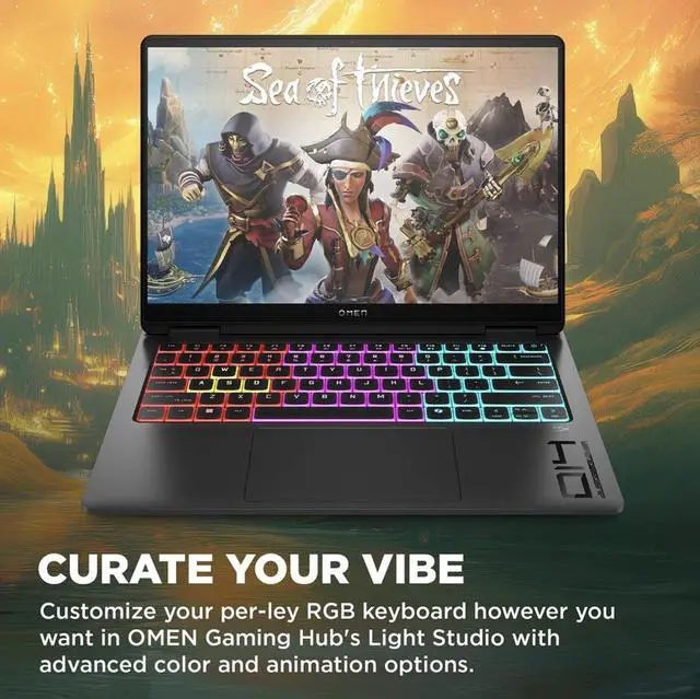 Alt view image 5 of 5 - HP OMEN Transcend AI Gaming Laptop 14.0" 120Hz OLED 2.8K Display (Intel Ultra 9-285H, NVIDIA GeForce RTX 5070 8GB, 32GB LPDDR5X, 2TB PCIe SSD, RGB KB, Win 11 Pro) w/Dockztorm Wireless Mouse