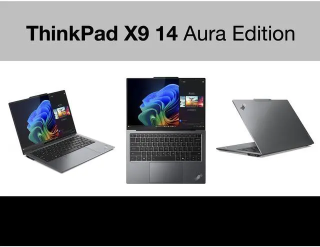 Alt view image 2 of 7 - Lenovo ThinkPad X9 14 Aura Edition Copilot + Laptop 14.0" Touchscreen OLED 2.8K Display (Intel Ultra 7-268V, 32GB LPDDR5X, 2TB M.2 PCIe SSD, Intel Arc 140V, Win 11 Pro) w/Dockztorm Wireless Mouse